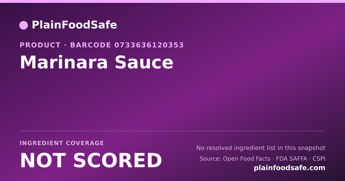 Share card for Marinara Sauce Food Ingredient Profile