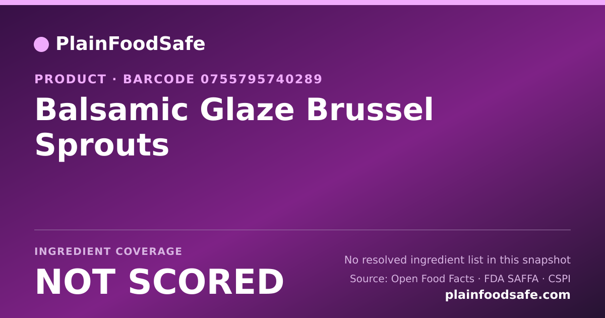 Share card for Balsamic Glaze Brussel Sprouts Food Ingredient Profile