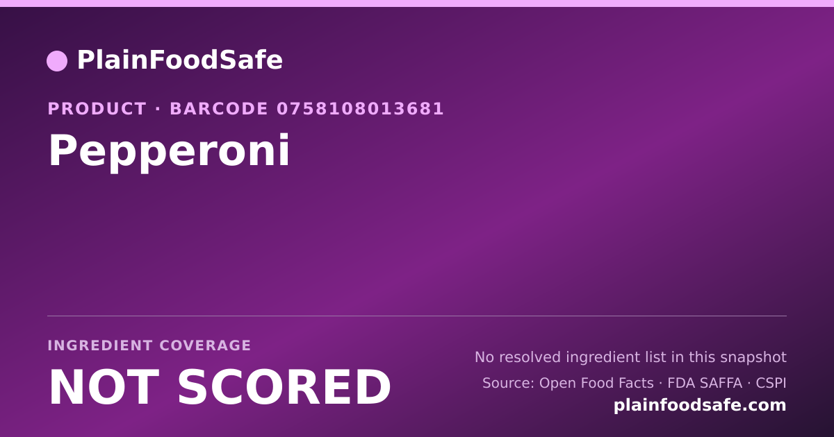 Share card for Pepperoni Food Ingredient Profile