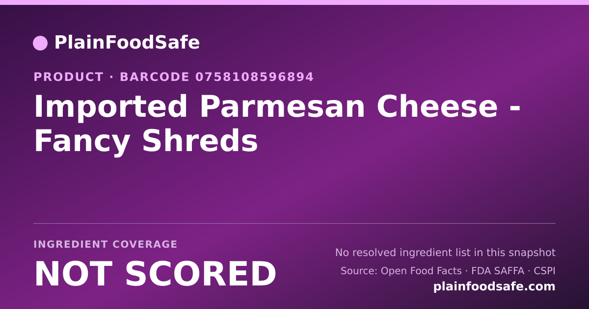 Share card for Imported Parmesan Cheese - Fancy Shreds Food Ingredient Profile