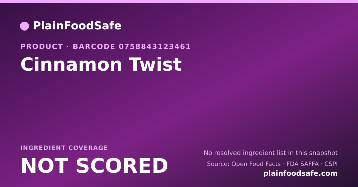 Share card for Cinnamon Twist Food Ingredient Profile