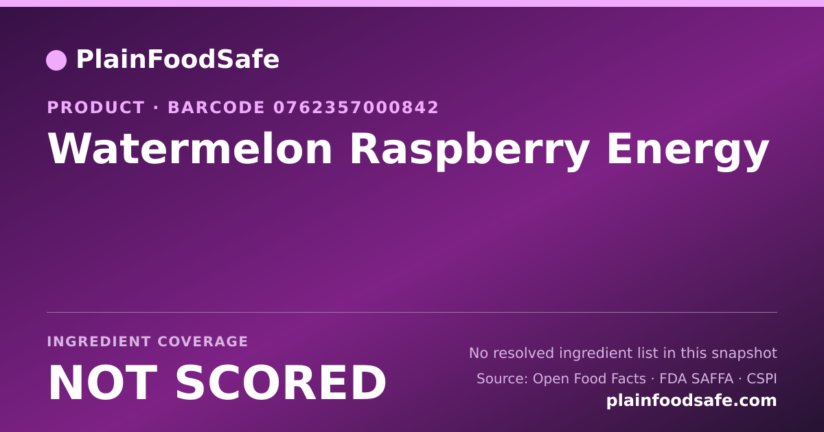 Share card for Watermelon Raspberry Energy Food Ingredient Profile