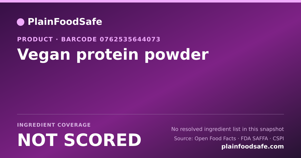 Share card for Vegan protein powder Food Ingredient Profile