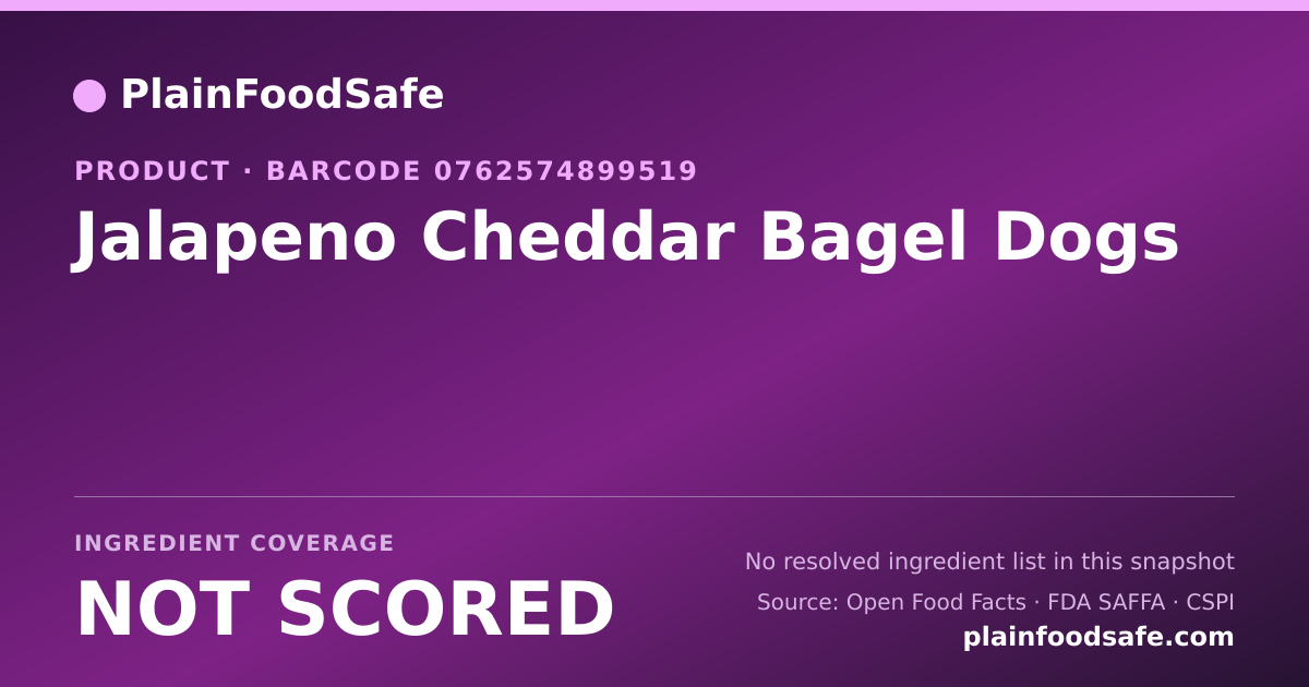 Share card for Jalapeno Cheddar Bagel Dogs Food Ingredient Profile