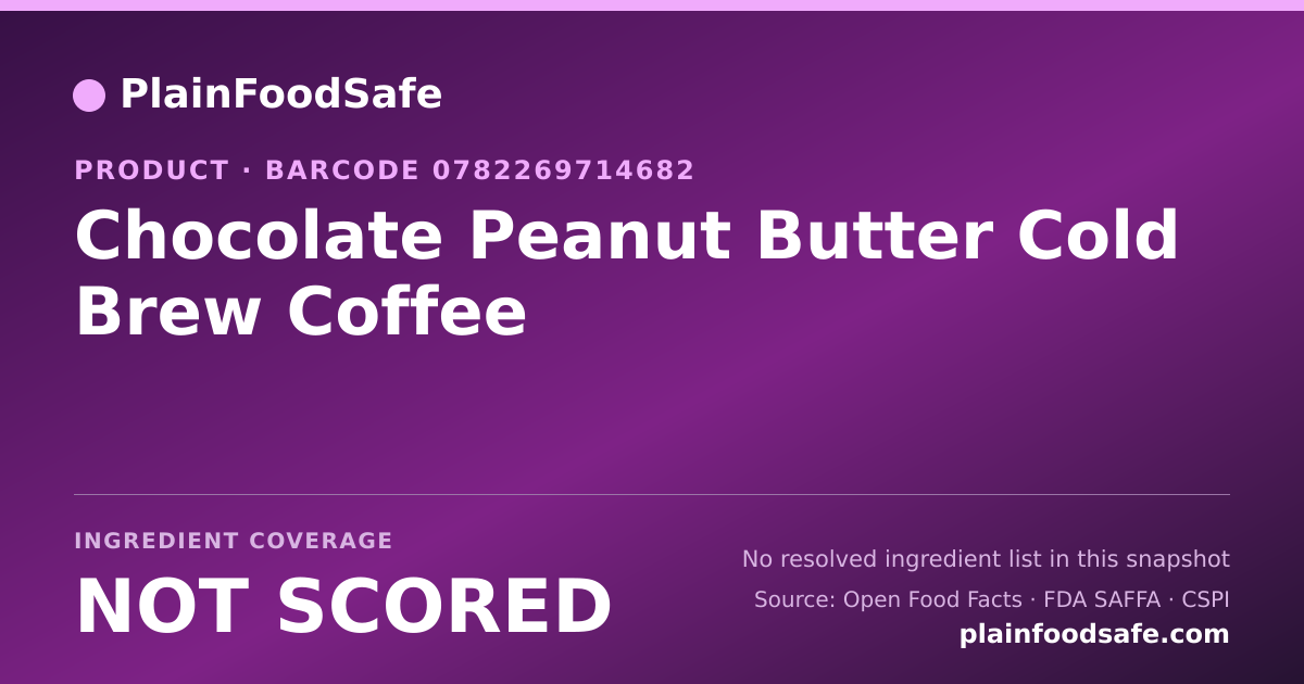 Share card for Chocolate Peanut Butter Cold Brew Coffee Food Ingredient Profile