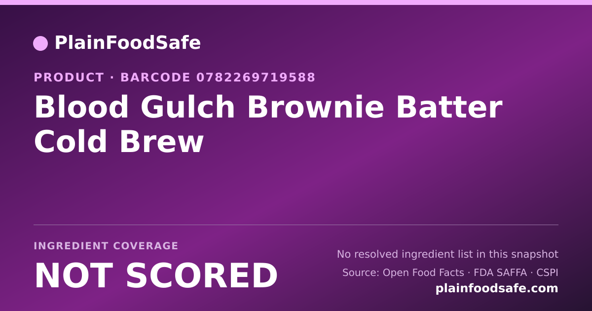Share card for Blood Gulch Brownie Batter Cold Brew Food Ingredient Profile