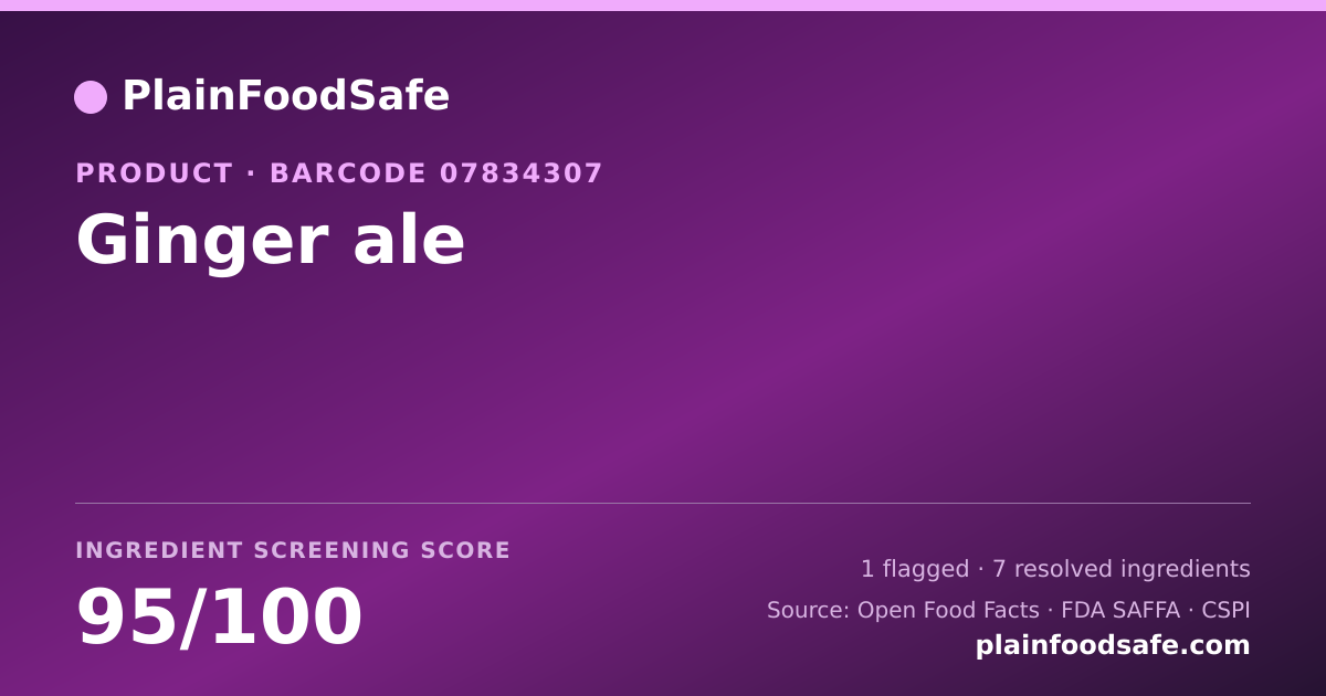 Share card for Ginger ale Food Ingredient Profile