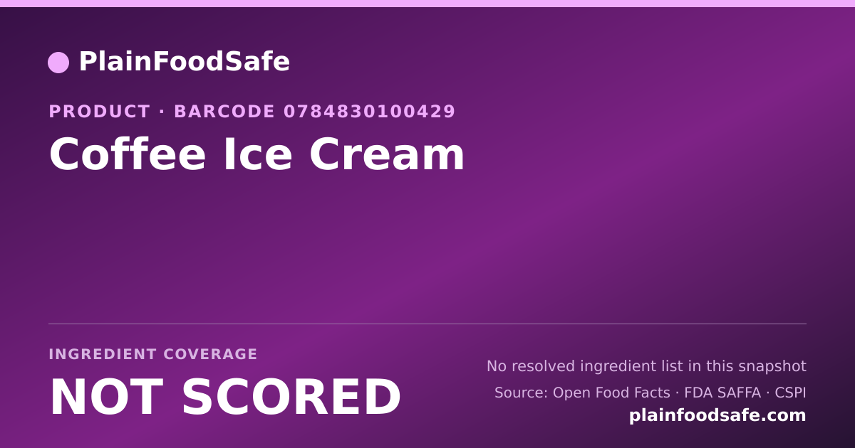 Share card for Coffee Ice Cream Food Ingredient Profile