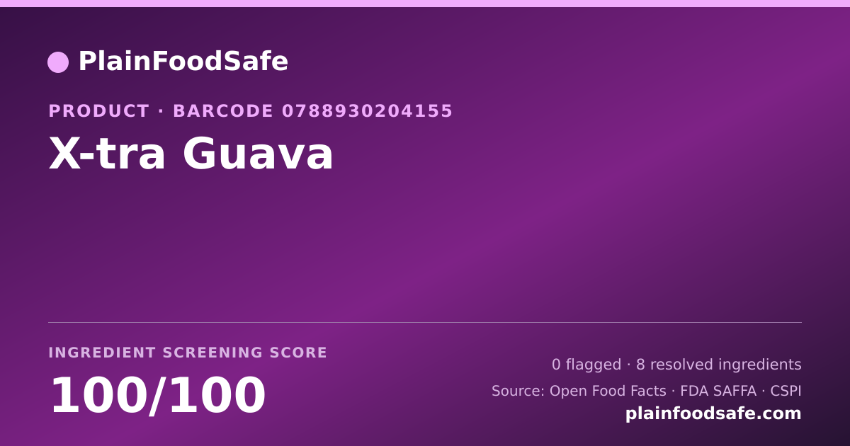 Share card for X-tra Guava Food Ingredient Profile