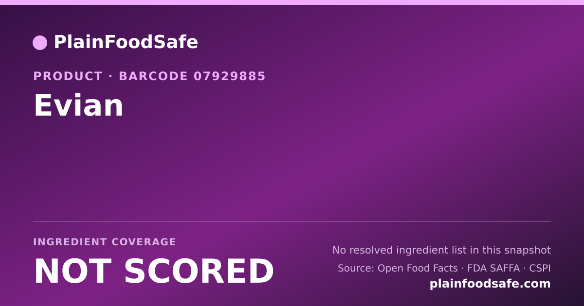Share card for Evian Food Ingredient Profile