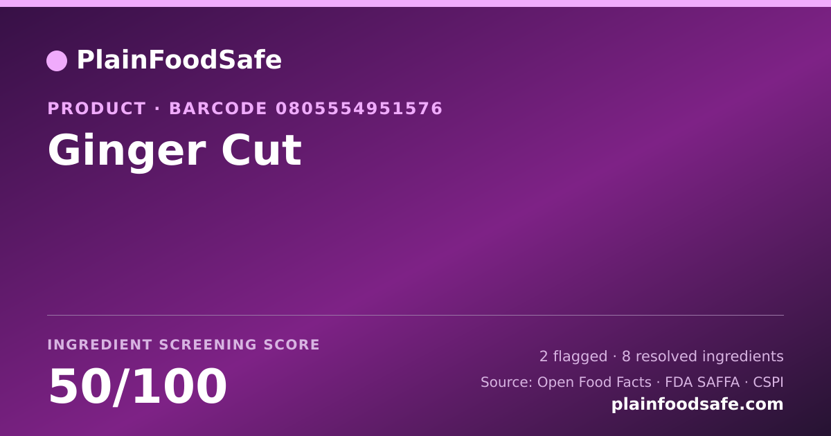 Share card for Ginger Cut Food Ingredient Profile