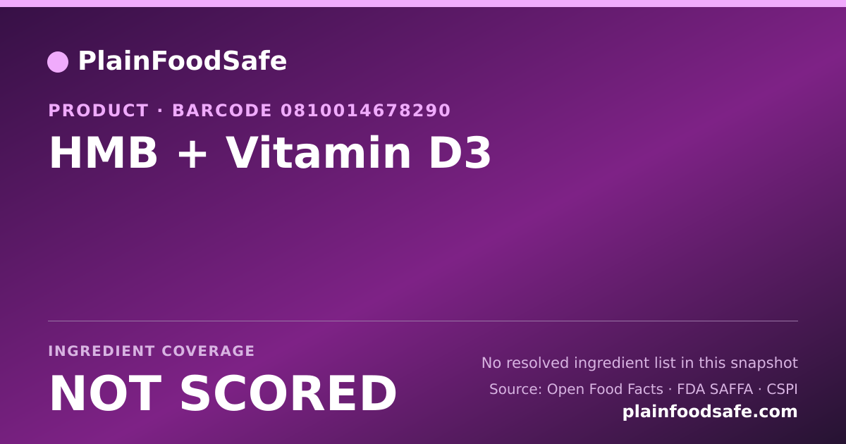 Share card for HMB + Vitamin D3 Food Ingredient Profile