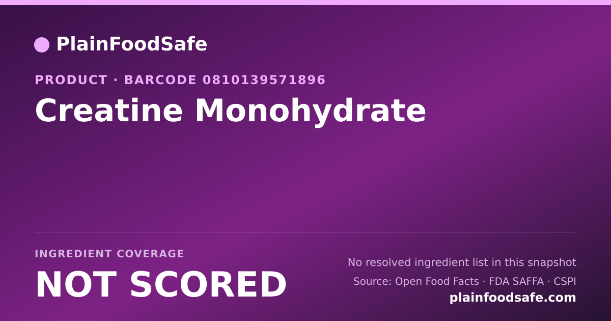 Share card for Creatine Monohydrate Food Ingredient Profile