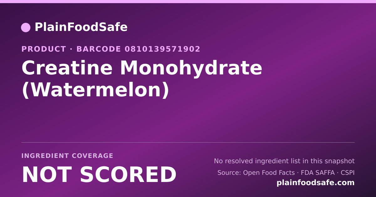 Share card for Creatine Monohydrate (Watermelon) Food Ingredient Profile