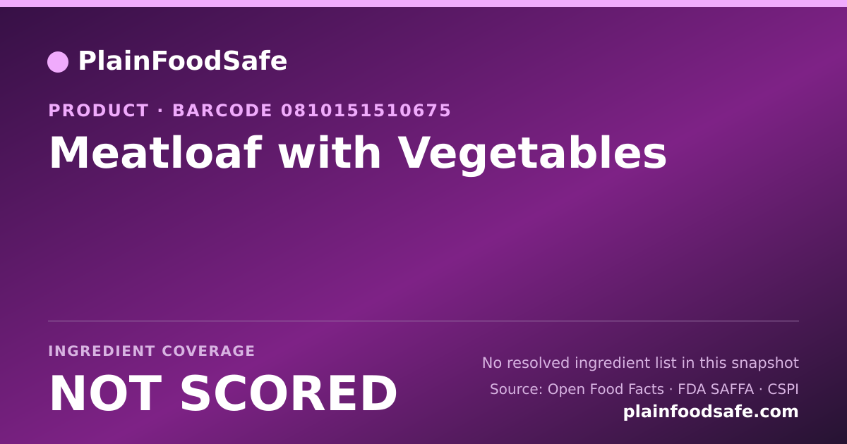 Share card for Meatloaf with Vegetables Food Ingredient Profile