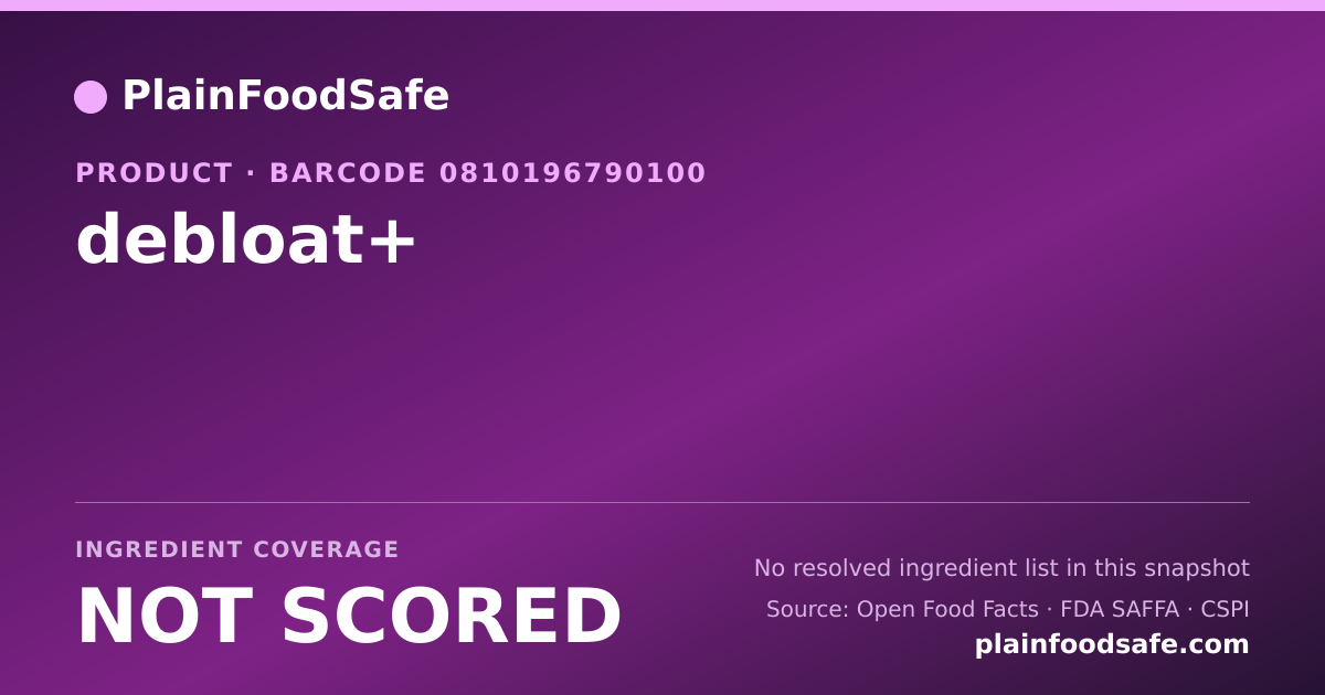 Share card for debloat+ Food Ingredient Profile