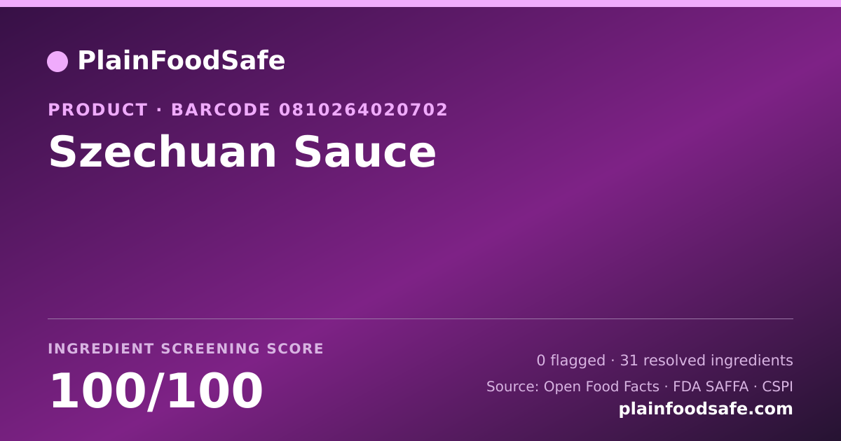 Share card for Szechuan Sauce Food Ingredient Profile