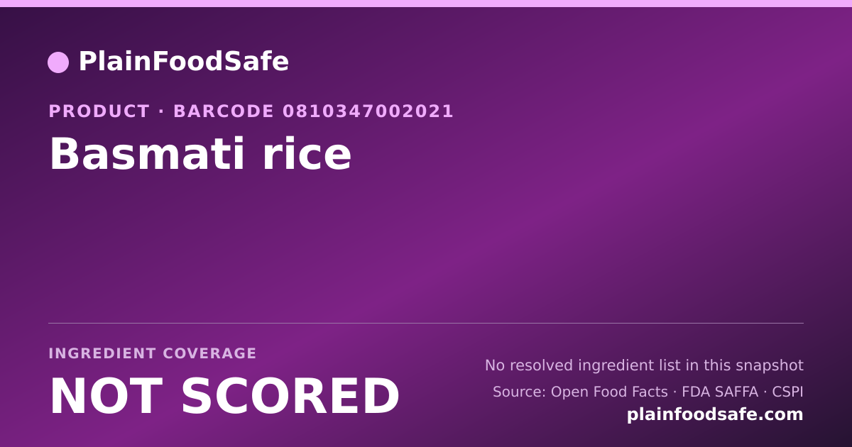Share card for Basmati rice Food Ingredient Profile