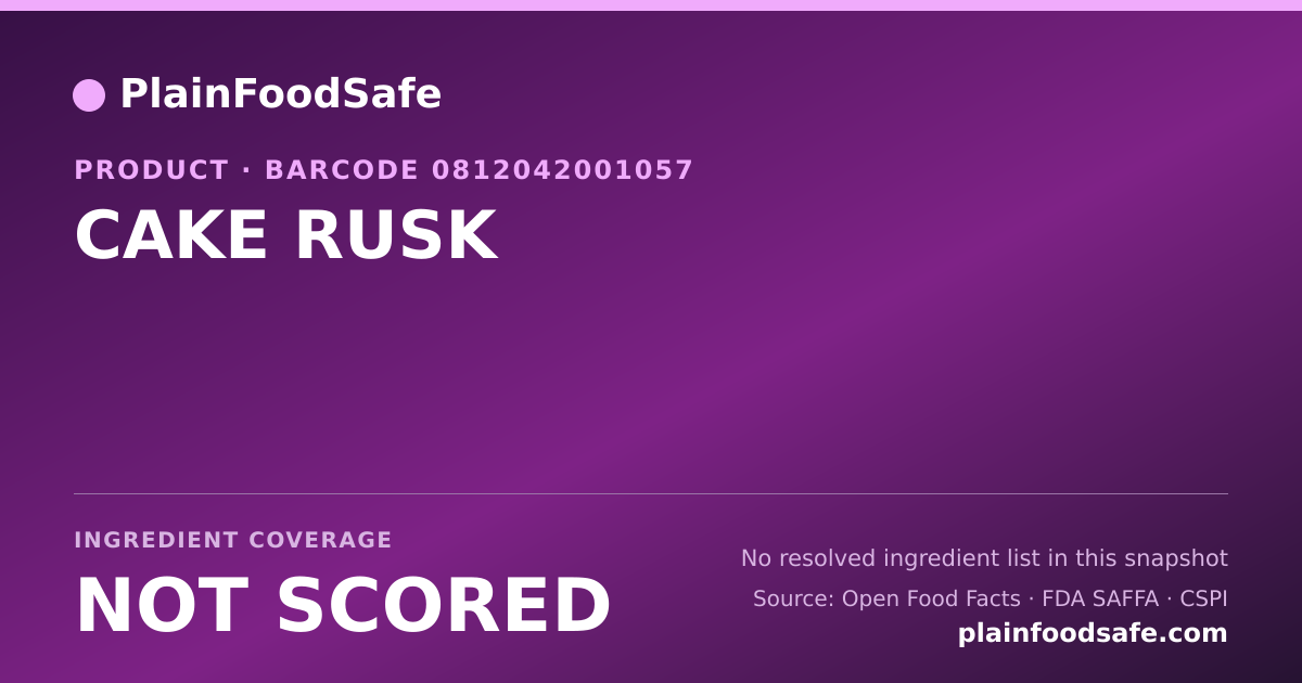 Share card for CAKE RUSK Food Ingredient Profile