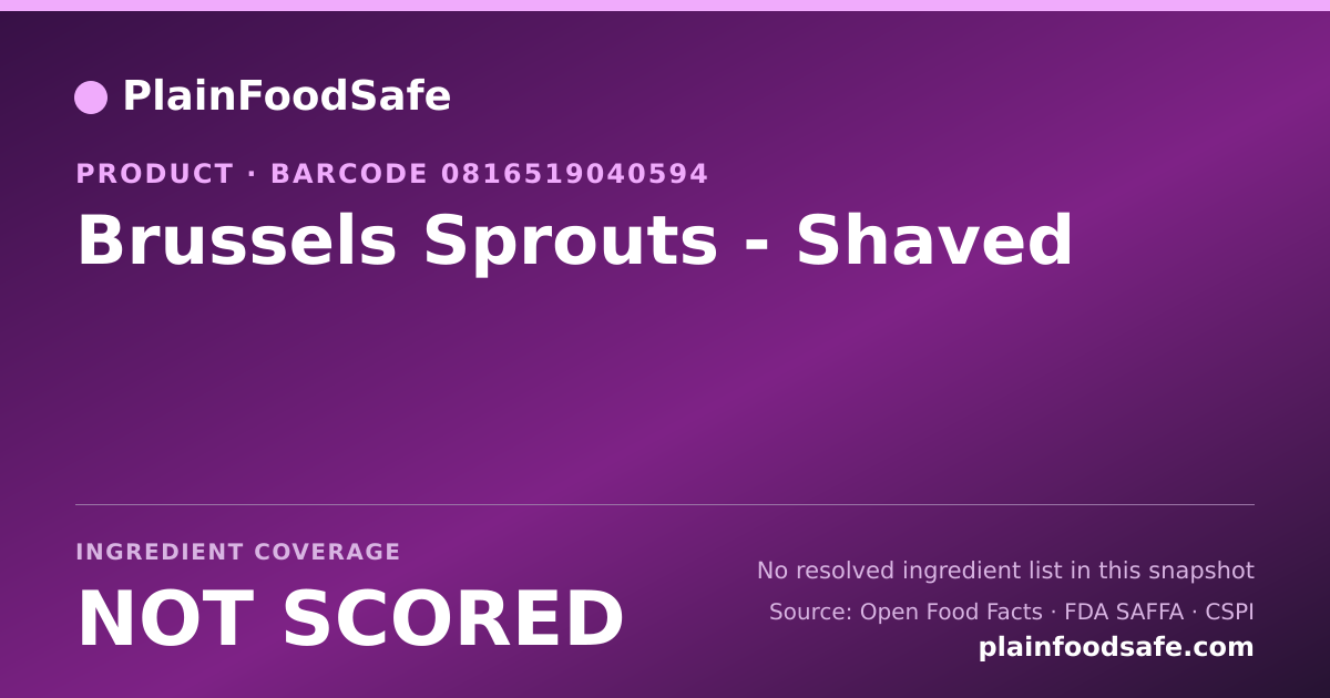 Share card for Brussels Sprouts - Shaved Food Ingredient Profile