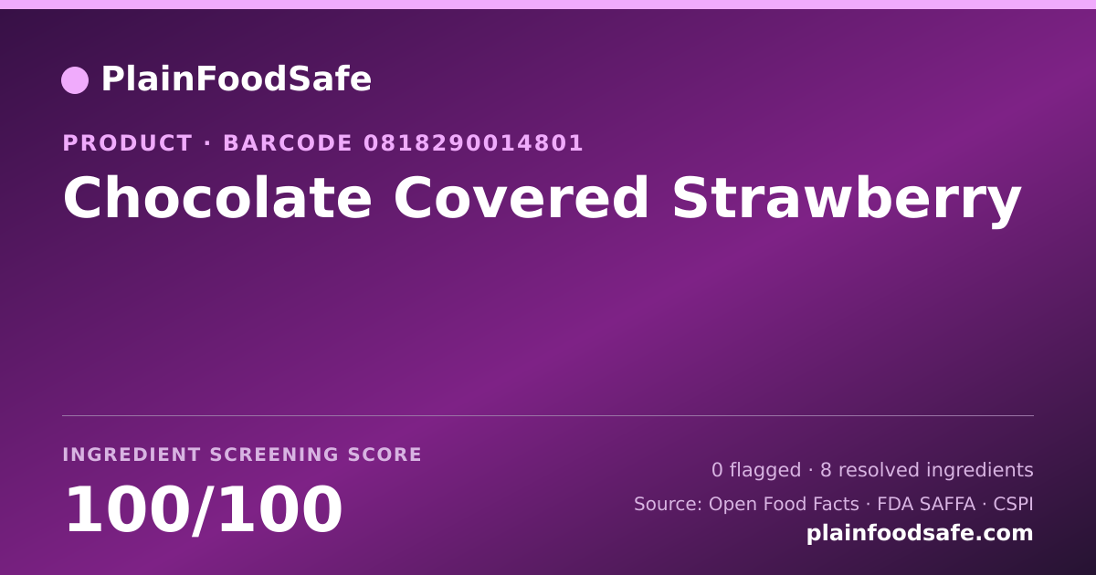 Share card for Chocolate Covered Strawberry Food Ingredient Profile