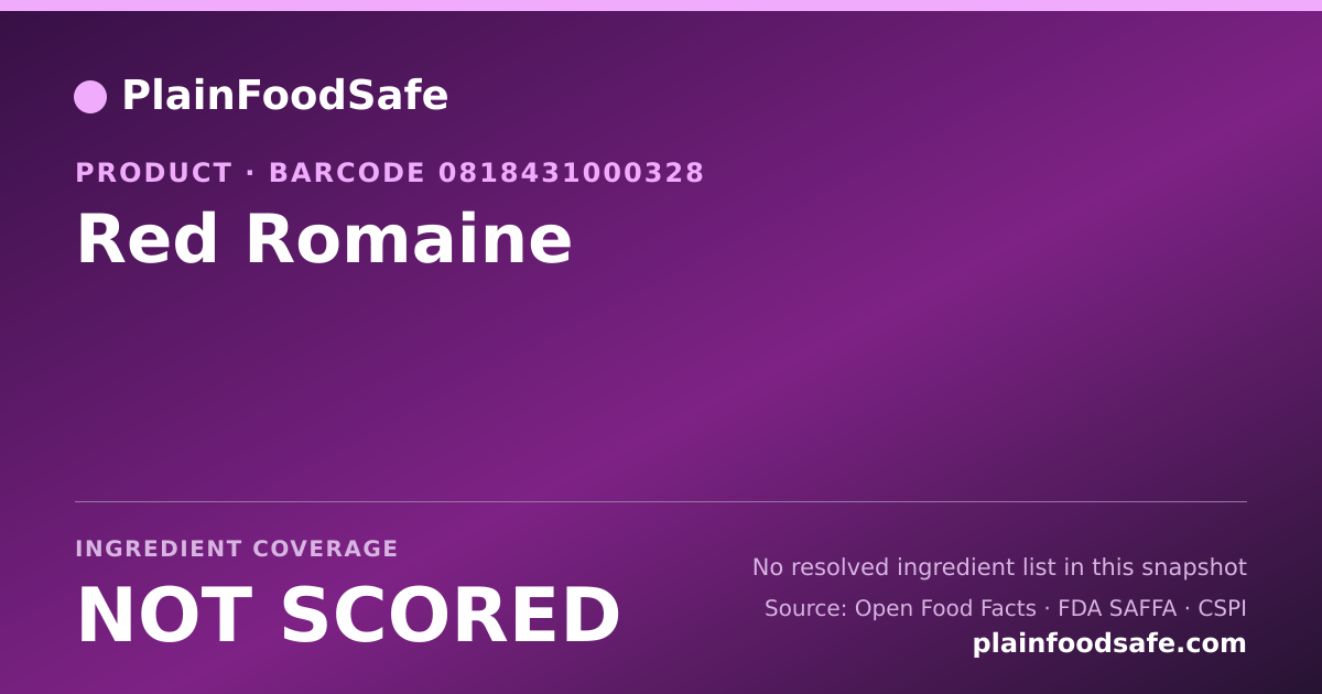 Share card for Red Romaine Food Ingredient Profile