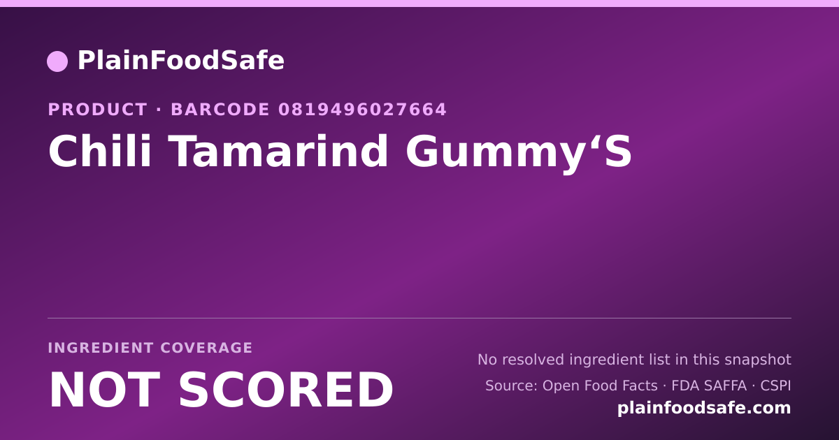 Share card for Chili Tamarind Gummy‘S Food Ingredient Profile