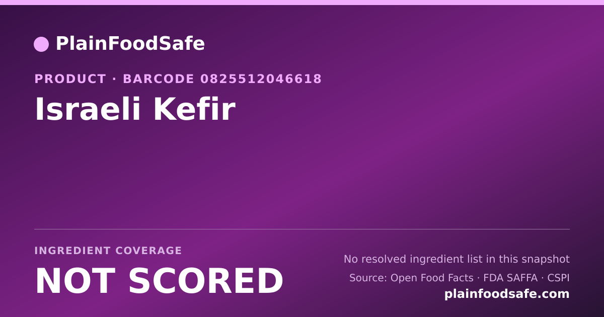 Share card for Israeli Kefir Food Ingredient Profile
