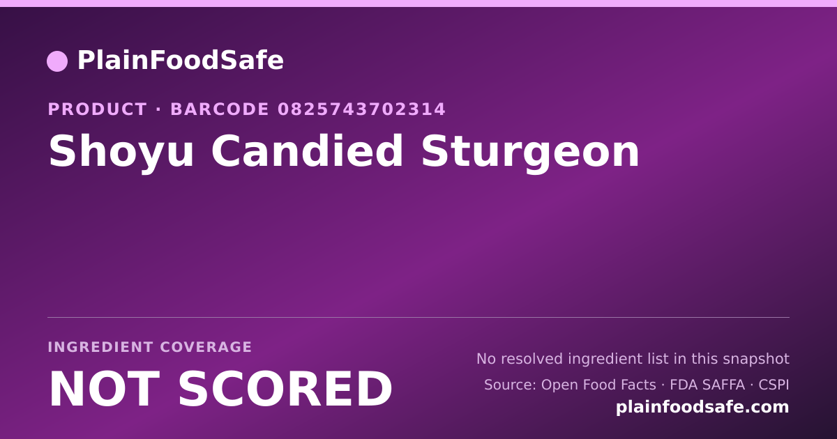 Share card for Shoyu Candied Sturgeon Food Ingredient Profile