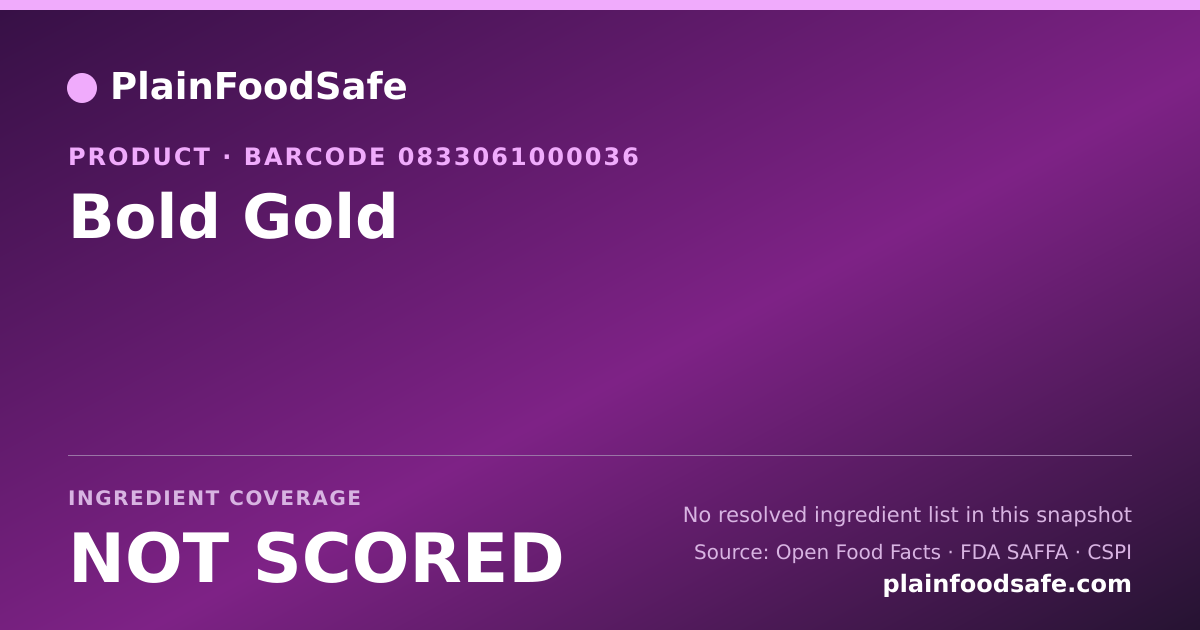 Share card for Bold Gold Food Ingredient Profile