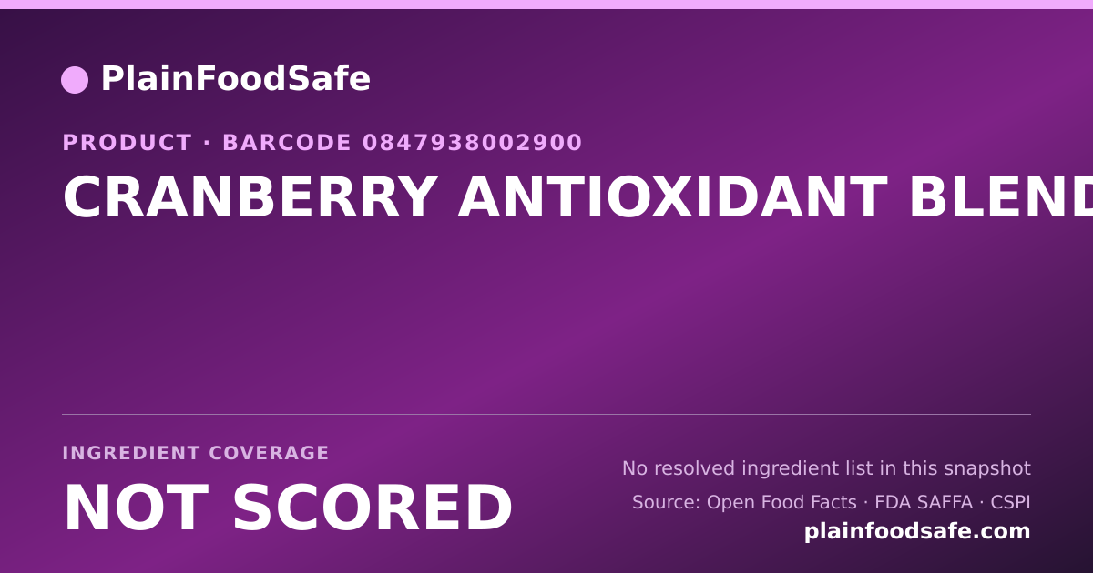 Share card for CRANBERRY ANTIOXIDANT BLEND Food Ingredient Profile
