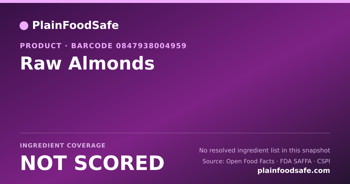 Share card for Raw Almonds Food Ingredient Profile