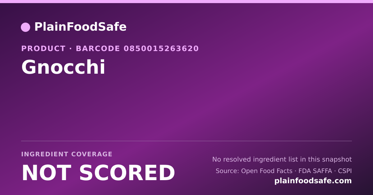 Share card for Gnocchi Food Ingredient Profile