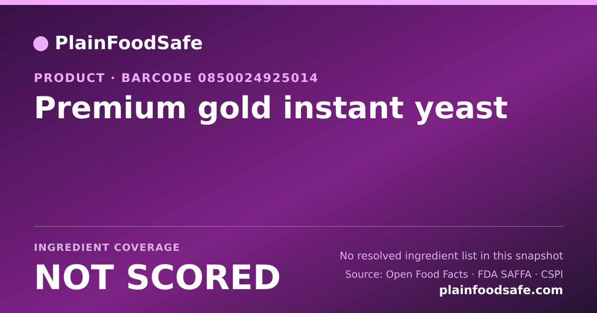 Share card for Premium gold instant yeast Food Ingredient Profile