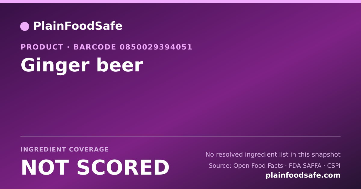 Share card for Ginger beer Food Ingredient Profile