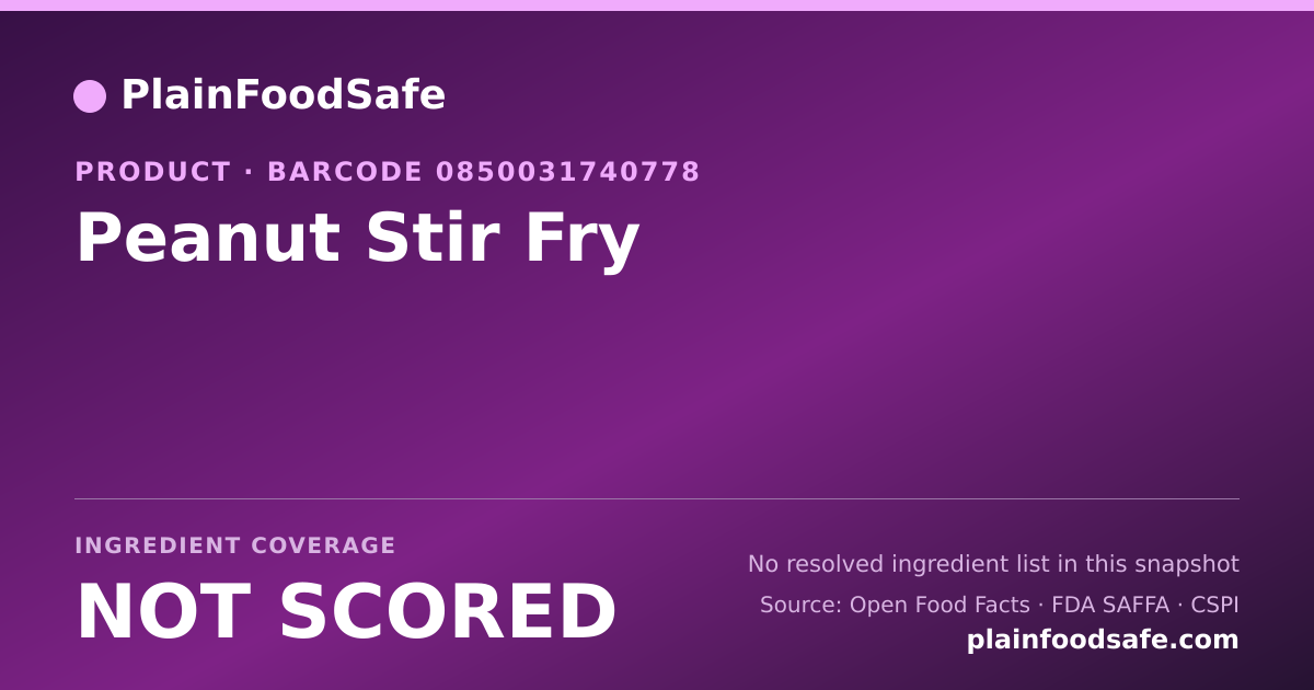 Share card for Peanut Stir Fry Food Ingredient Profile
