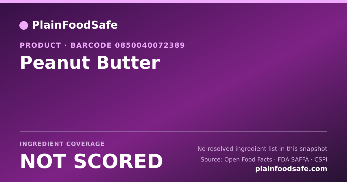 Share card for Peanut Butter Food Ingredient Profile