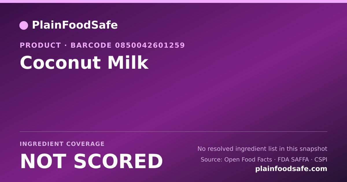 Share card for Coconut Milk Food Ingredient Profile