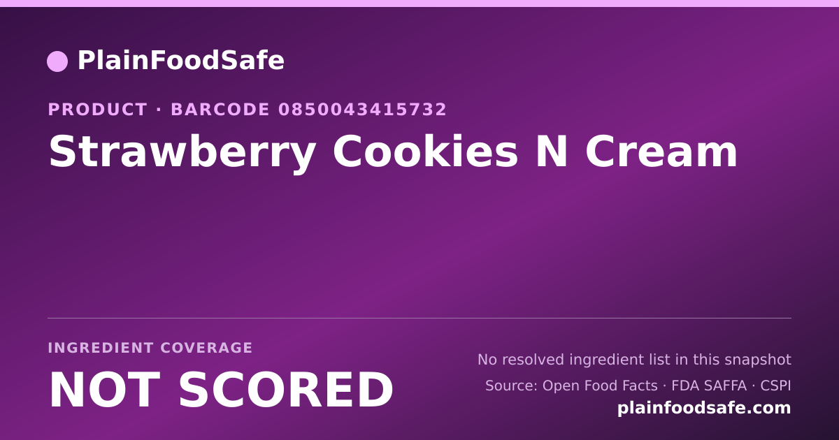 Share card for Strawberry Cookies N Cream Food Ingredient Profile