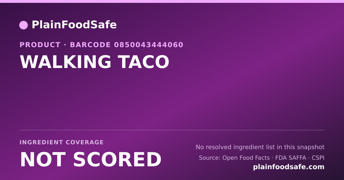 Share card for WALKING TACO Food Ingredient Profile