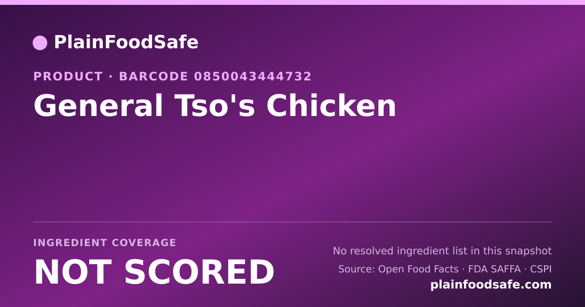 Share card for General Tso's Chicken Food Ingredient Profile