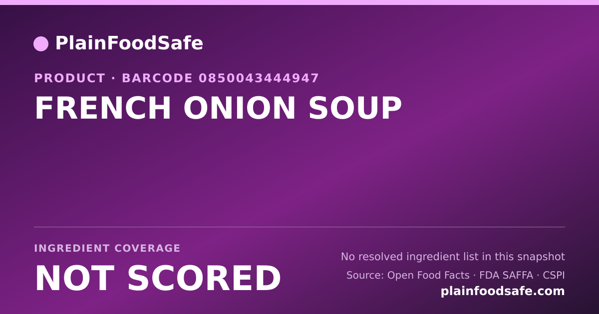 Share card for FRENCH ONION SOUP Food Ingredient Profile