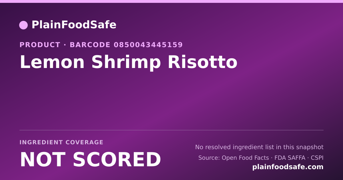 Share card for Lemon Shrimp Risotto Food Ingredient Profile
