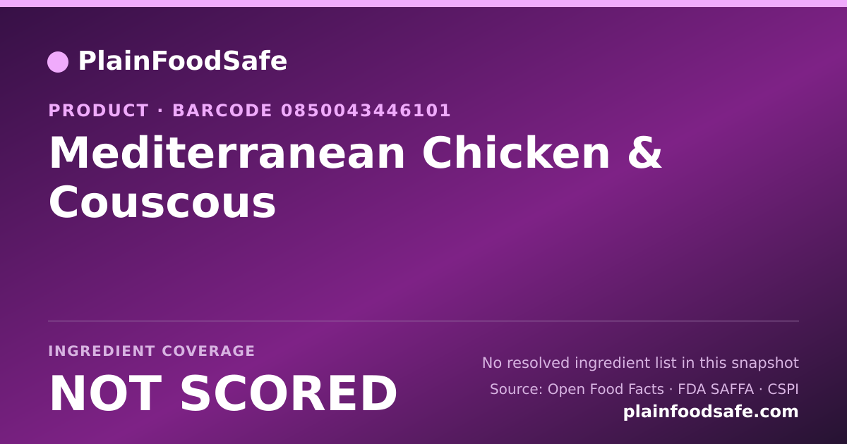 Share card for Mediterranean Chicken & Couscous Food Ingredient Profile