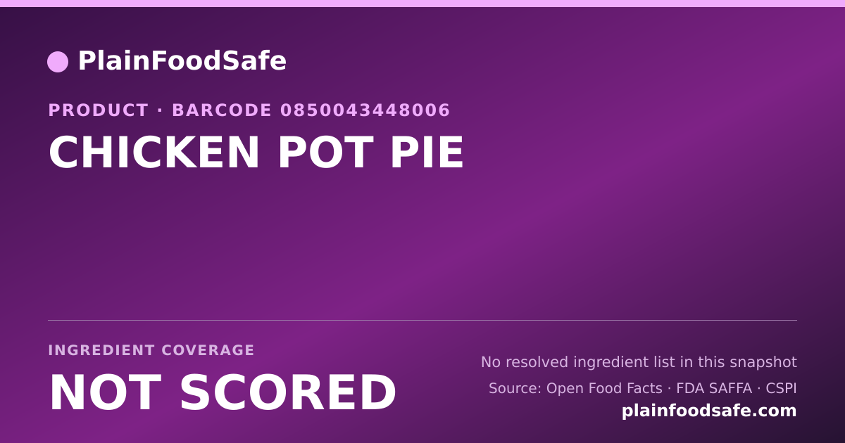 Share card for CHICKEN POT PIE Food Ingredient Profile