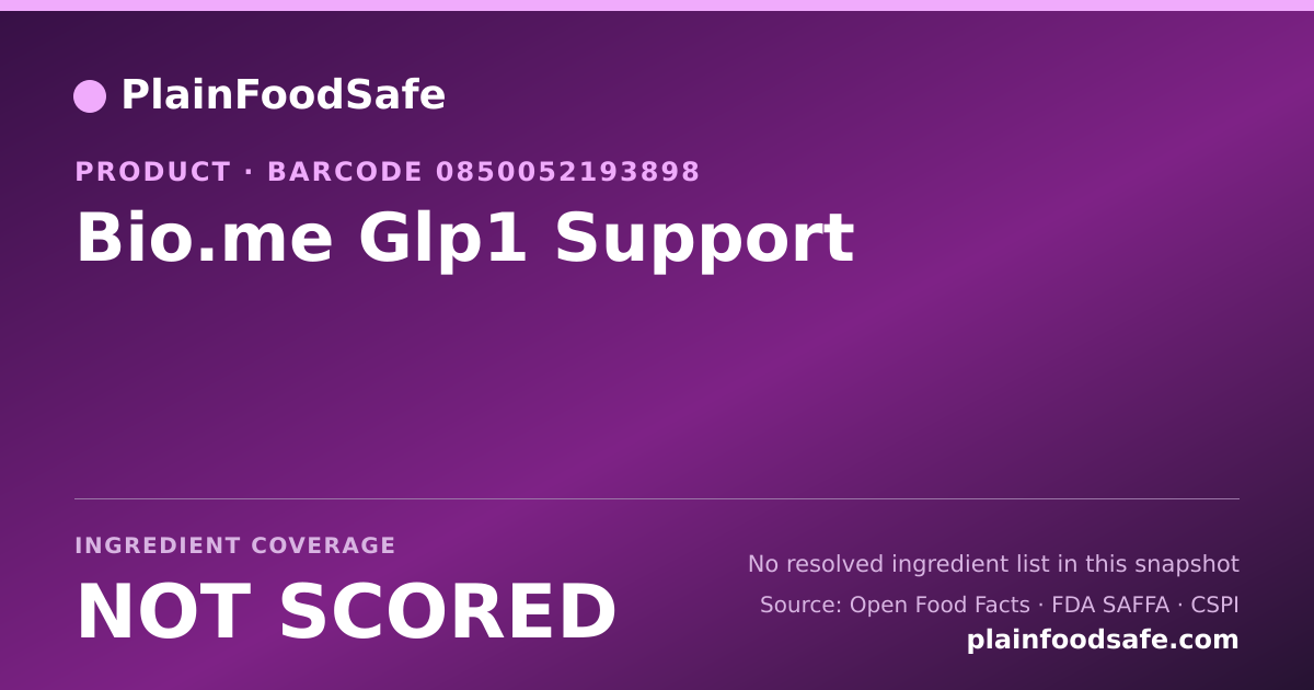 Share card for Bio.me Glp1 Support Food Ingredient Profile