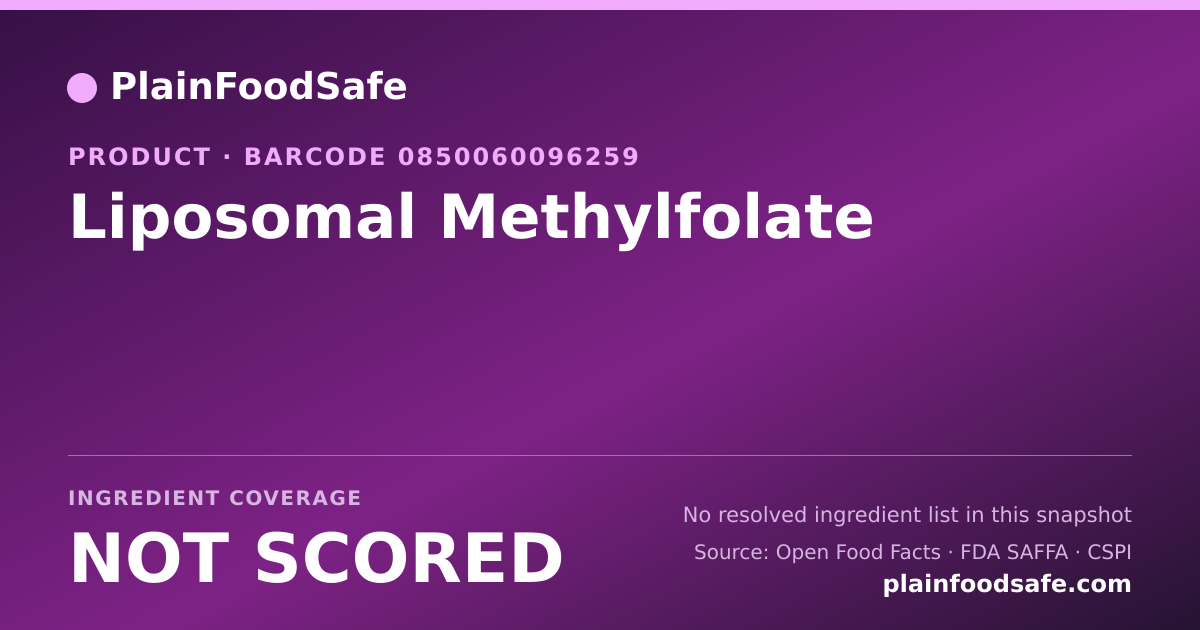 Share card for Liposomal Methylfolate Food Ingredient Profile