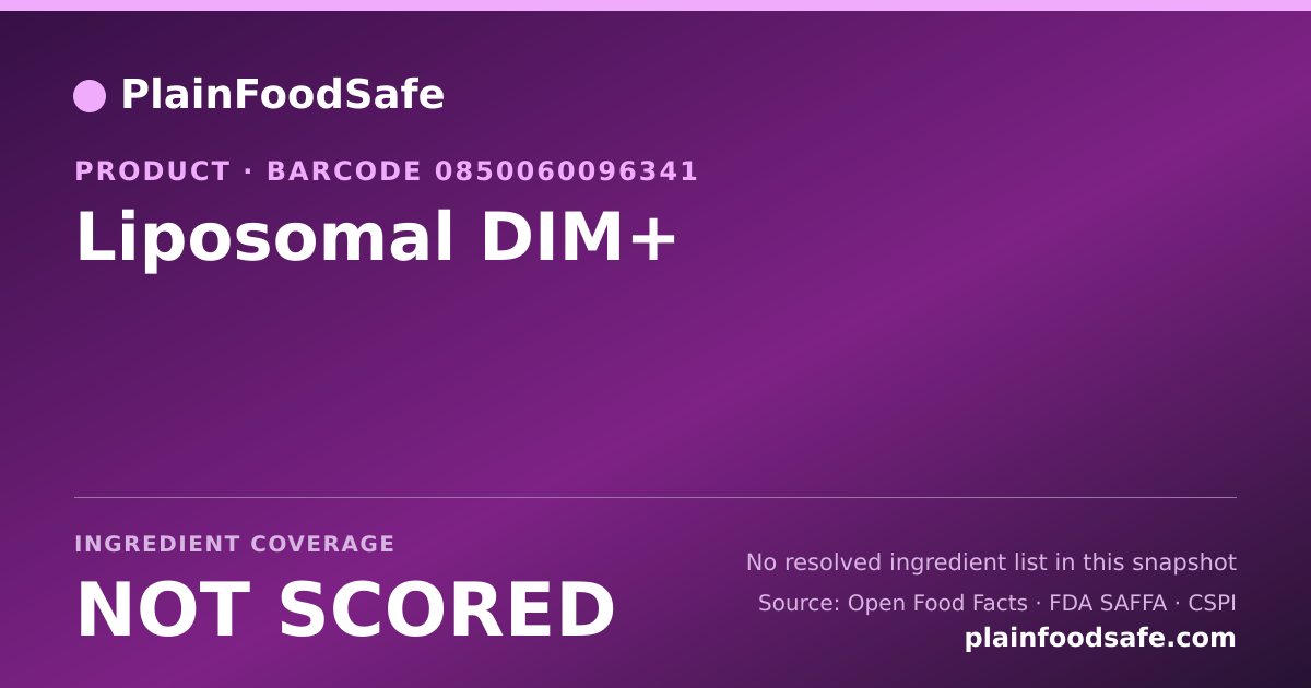 Share card for Liposomal DIM+ Food Ingredient Profile