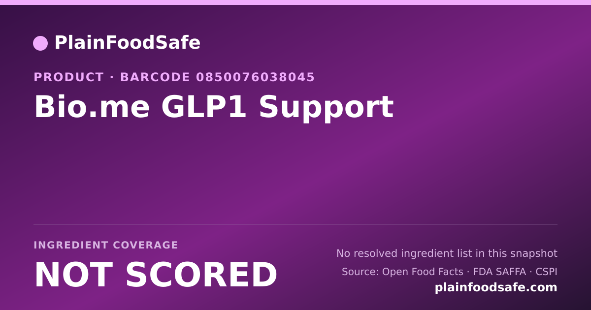Share card for Bio.me GLP1 Support Food Ingredient Profile
