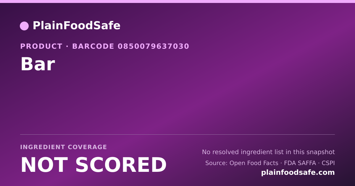 Share card for Bar Food Ingredient Profile